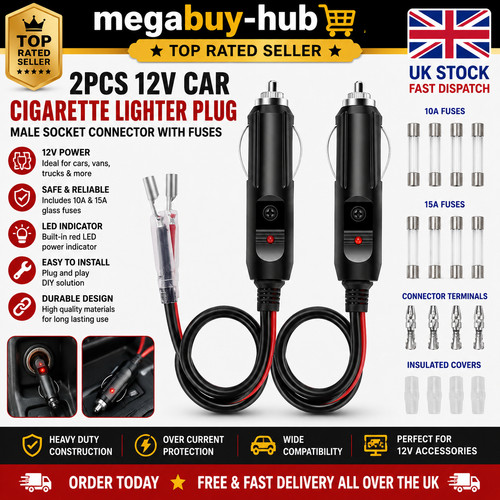2pack 12v 15a fused car - 2pack,